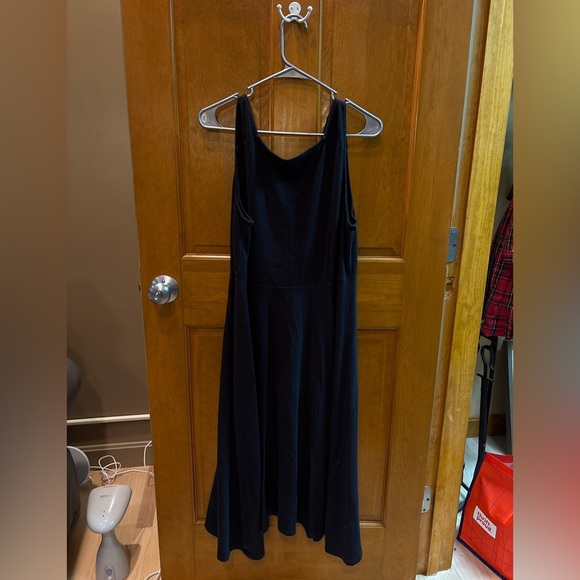 Eileen Fisher Womens Black Organic Cotton Stretch Jersey Surplice Dress Sz Large - Picture 4 of 10